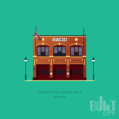 Original Illustration of Charlotte Fire Station No. 4