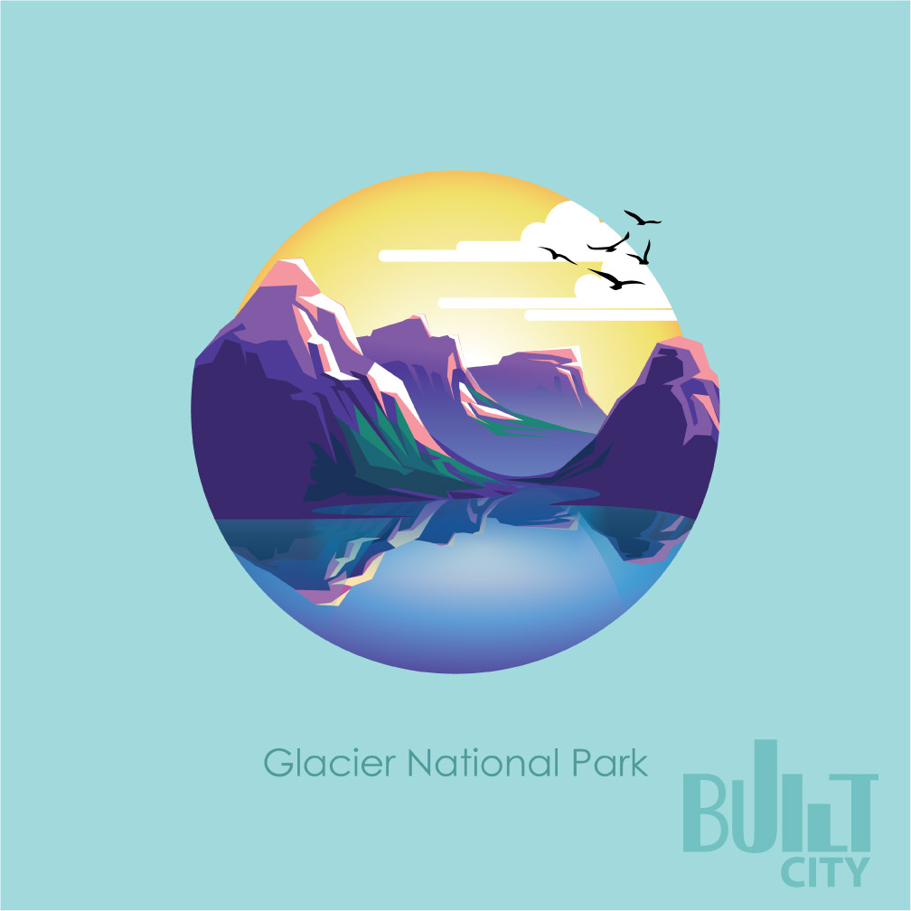Original Illustration of Glacier National Park